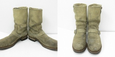 Red Wing 8268 PT83 Engineer Boots Suede Low Buckle Roughout US7D 