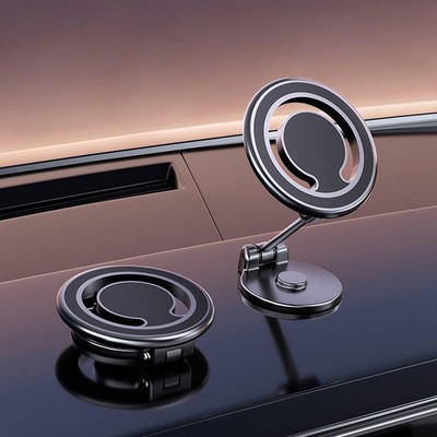 Foldable Car Mount 360° Rotatable Adjustable Magnetic Mini Alloy Phone Holder