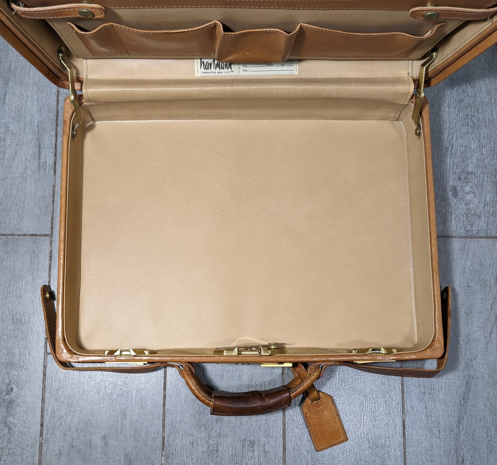 Vintage Hartmann Belting Leather Tan Slim 4" Attache Briefcase eBay