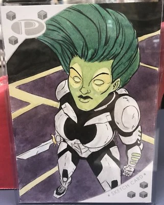 2017 Marvel Premier 5 x 7 Jumbo Sketch Card Gamora by Josh ginter guardians - Photo 1/2