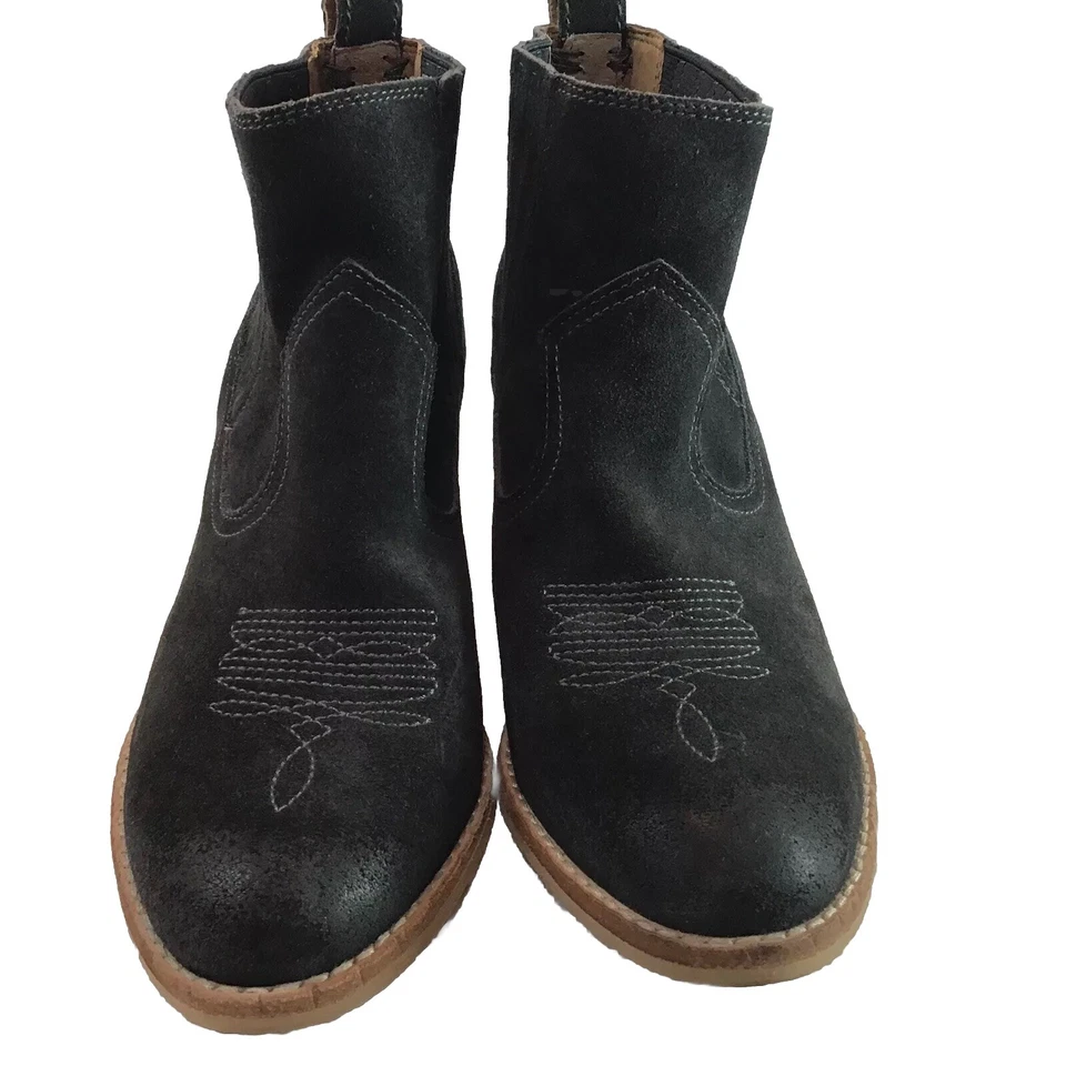 Mujer 7.5 DOLCE VITA Jones Western Azul Hielo Gamuza Botín Zapato con Tacón Tirador Foto 3 de 4