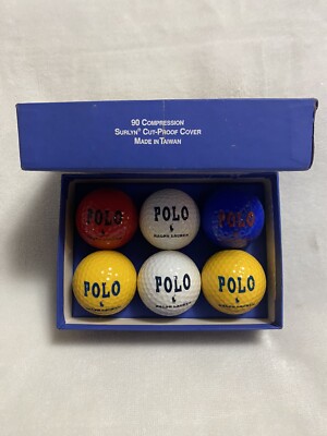 Polo Ralph Lauren ボール ノベルティ Vintage Polo Ralph Lauren 6-Golf Ball Set with Blue, Red