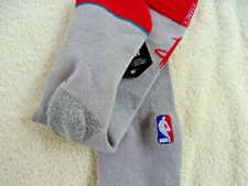 NWT Stance NBA logo basketball crew socks, men's M, Rockets, gray, red top