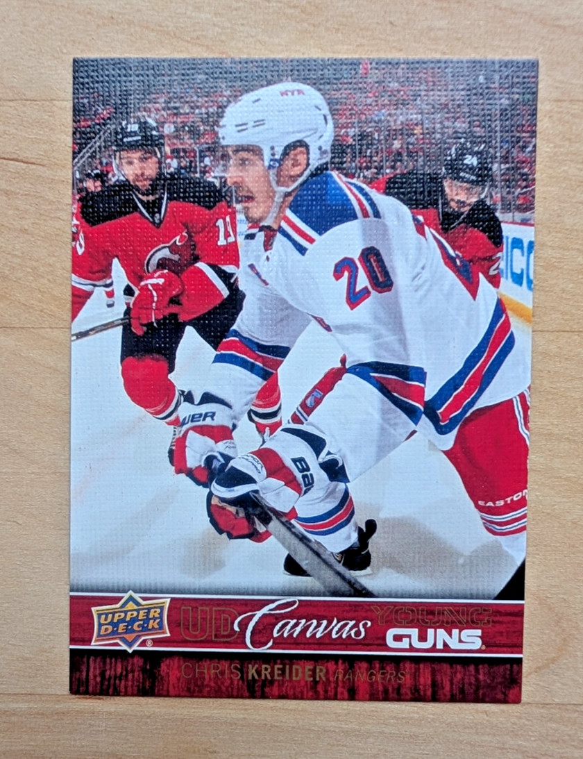 2012-13 Upper Deck Series One, Chris Kreider UD Canvas Young Guns rookie, NM.
