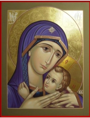 Theotokos Panagia MADE TO ORDER Handpainted Eastern Orthodox Byzantine icon 22k