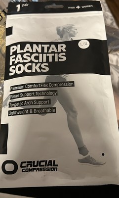 Crucial Compression Planter Fasciitis Socks Perfect Fit Size L/XL