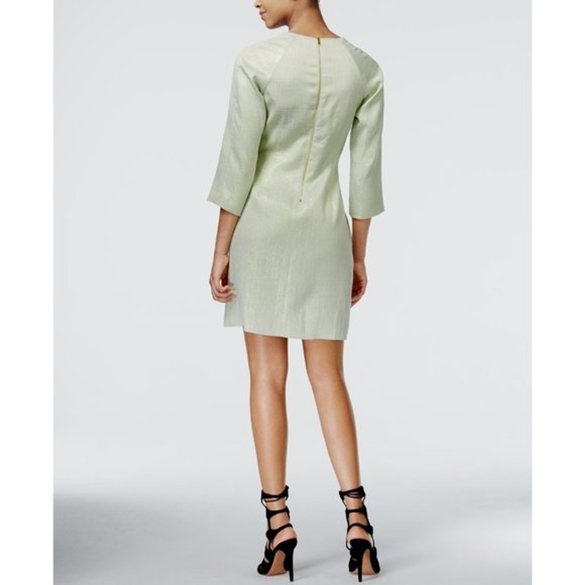 NWT Womens Size RACHEL Rachel Roy Green Metallic Fabric Shift Mini Dress - Main Image