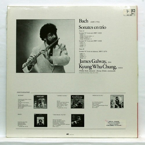 KYUNG WHA CHUNG, JAMES GALWAY - JS BACH sonatas in trio RCA RL25280 LP NM - Foto 2 di 2