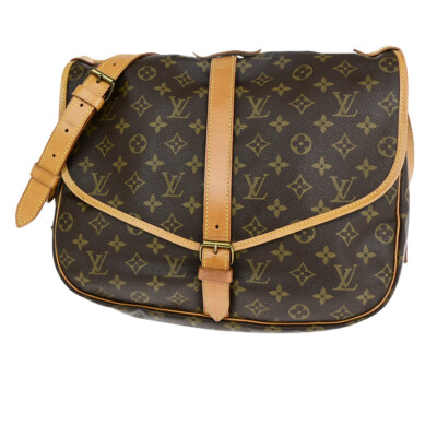 LOUIS VUITTON Saumur 35 Shoulder Bag Monogram Leather BN France 