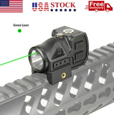 Tactical Flashlight  Green Laser Sight Combo Picatinny Rail Mounted Pistol