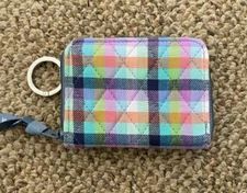Vera Bradley RFID Petite Small Zip Around Wallet 29538-12611 Gingham Plaid