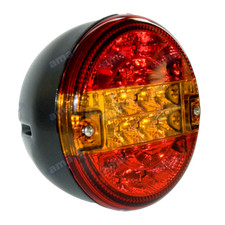 COPPIA FANALI POSTERIORI LED TONDO STOP LUCI FRECCIA RIMORCHIO TRATTORE RUSPA