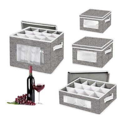 China Storage Containers - Wine Glass and Coffee Mug Storage Box with Divider...
