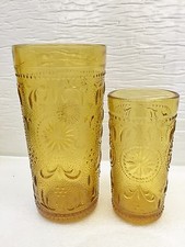 Vintage  Brockway Glass Tumbler & Matching Juice Glass Concord Pattern
