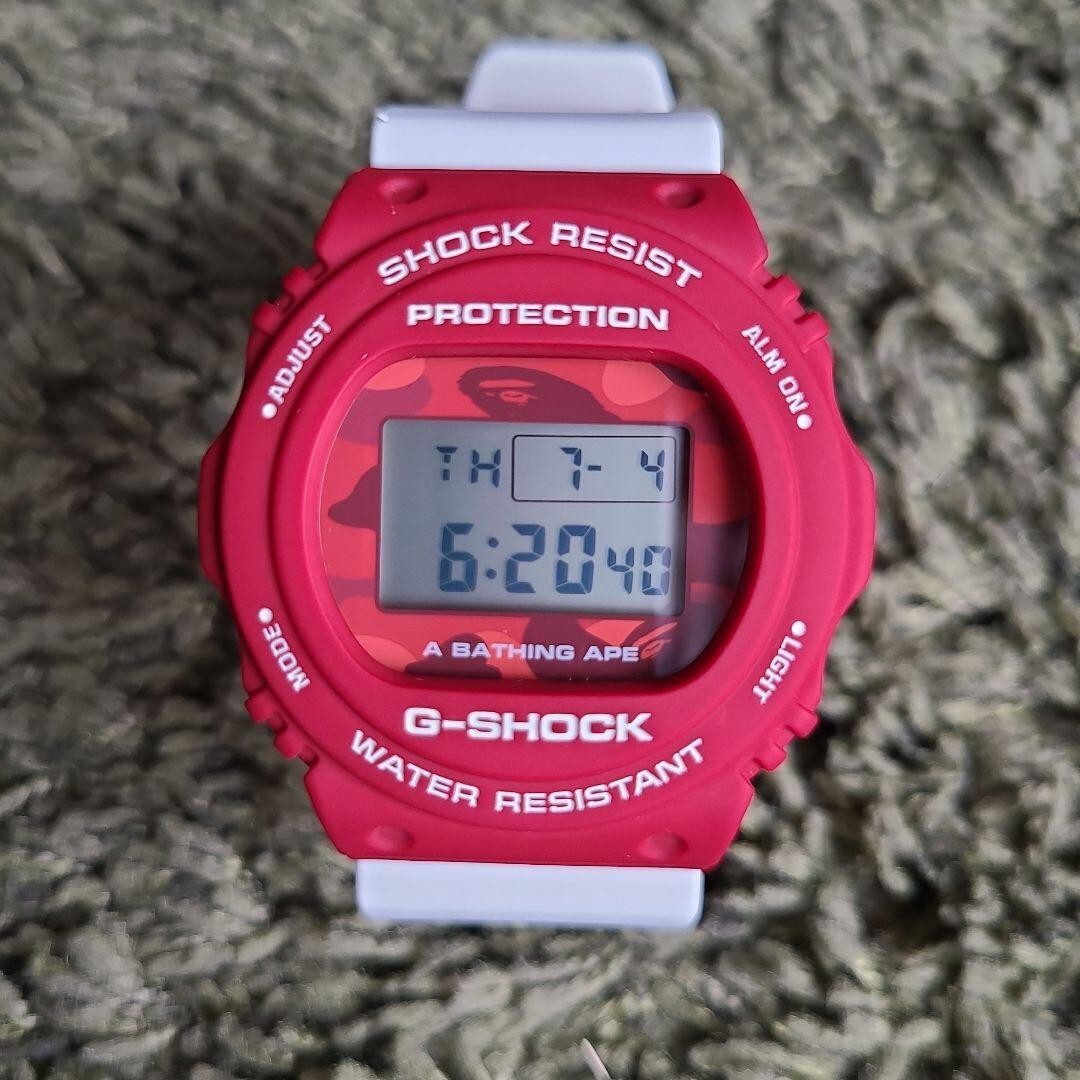 【美品】A BATHING APE G-SHOCK DW-5750E CASIO G-SHOCK x A BATHING APE White Red Limited BAPE DW