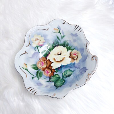 unbranded Hand painted floral pattern asymmetrical bowl EUC