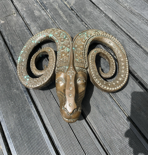 SIGNIERT JOHN LETTS BRONZE HARZ RAM BRUTALIST FOLK WANDBEHANG KUNST SKULPTUR - Bild 15 von 18