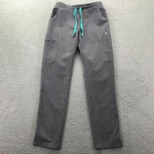 FIGS Womens Size XS Yola Skinny Slit Hem Mid Rise Scrub Pants in Graphite Gray