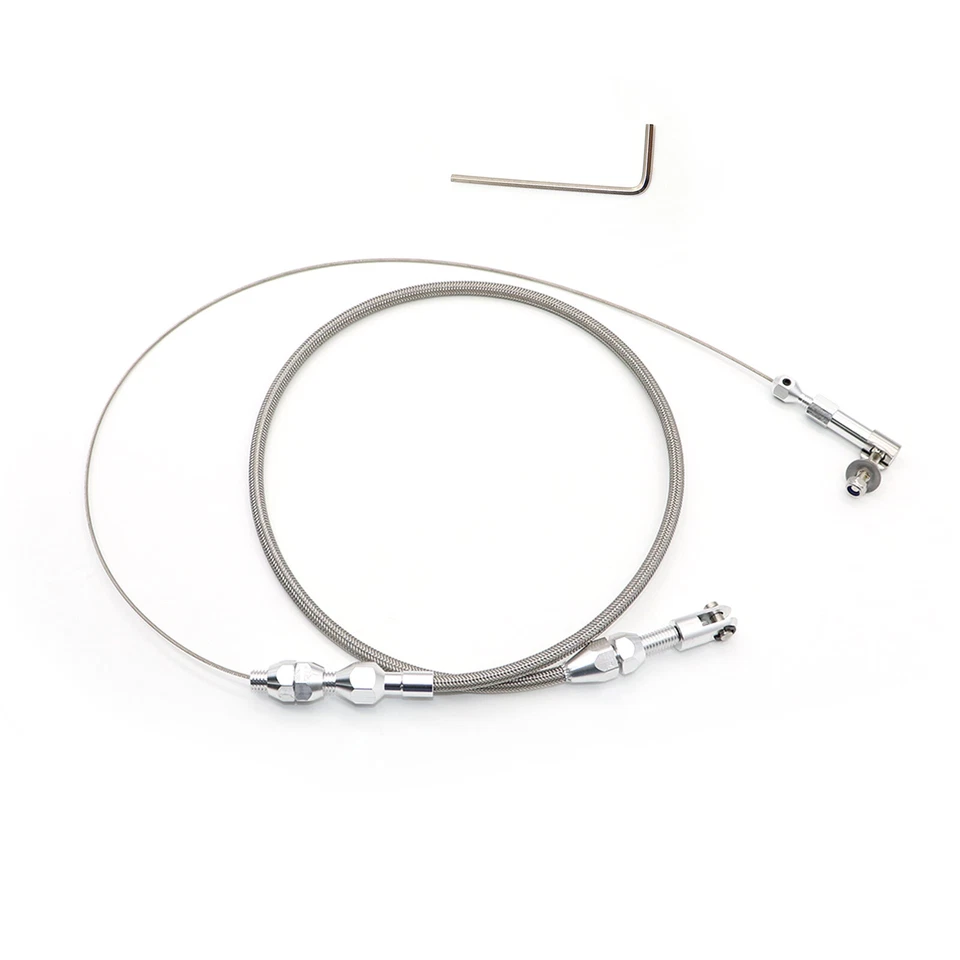 24" THROTTLE CABLE BRAIDED STAINLESS STEEL UNIVERSAL ACCELERATOR For FORD, CHEVY - Image 3 of 4