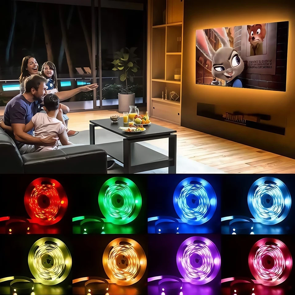 USB LED Strip Lights 3M TV Back Light 5050 RGB Color Changing with 24Key Remote - Image 4 of 4