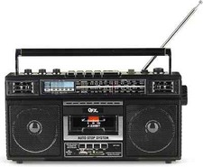 Portable Wireless Boombox 4 Band AM FM Radio Cassette Recorder USB Bluetooth