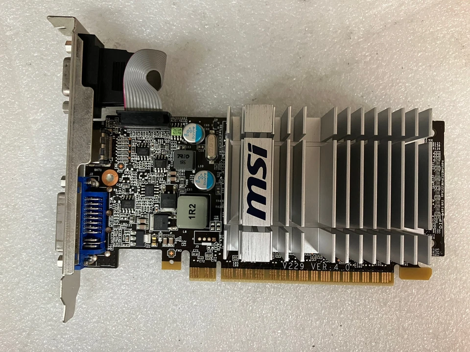 2x   MSI NVIDIA GeForce 210 N210-MD512D3H/LP PCI-e 512MB HDMI VGA DVI Video Card - Image 2 of 4