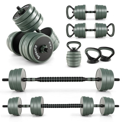 4 in 1 Adjustable Weight Dumbbell Set 47lbs Free Weight Set w/Connector Home Gym