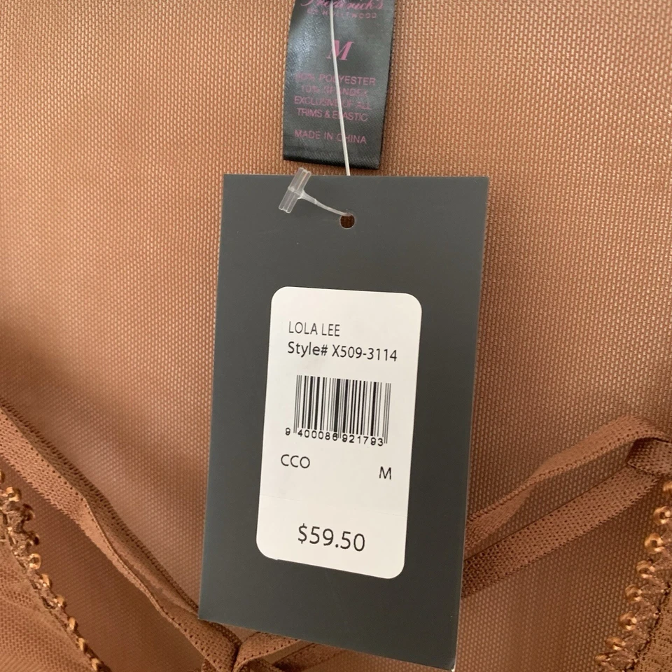 Frederick's of Hollywood Lola Lee Sheer Mesh Long Sleeve Teddy Brown Medium NWT - Image 4 of 4