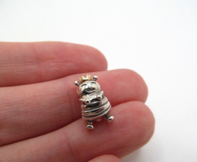 Pandora 925 Sterling Silber ALE 14K Gold Königin Bienenkäfer Gewinde Charm