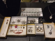 Vintage To Now Lot  Jewelry Necklaces, Pins, Bracelets,Rings Some Signed 