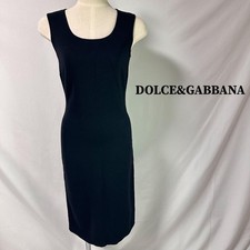 Dolce & Gabbana Wool Nylon Sleeveless Stretch Dress Fitted Black DG0825133