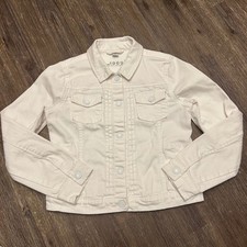 Gap Kids 1969 Denim Trucker Jacket Kids L White Cotton Stretch