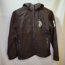 Vintage 90s Polo Ralph Lauren Hoodie Youth Medium Brown Big Pony Sweatshirt