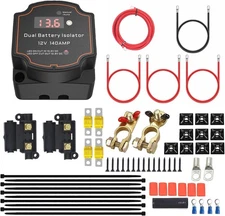 Heart Horse 3m Split Charge Relay Kit,12V 140Amp Smart Dual Battery 10FT 