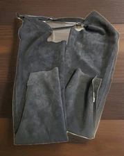 Western Horse Show Chaps Suede Leather Black Large Motorcycle Riding 32x40 Nice