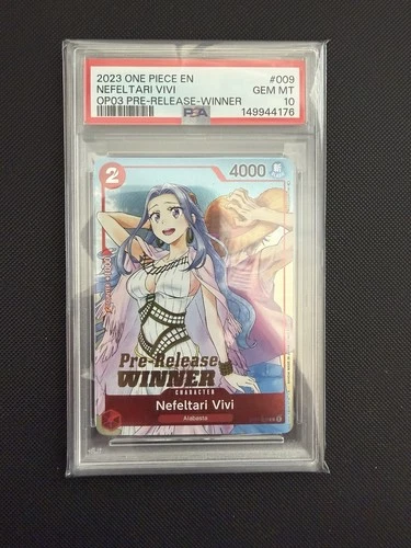 2023 One Piece OP03 Pre-Release Winner Nefeltari Vivi #ST01-009 - PSA 10