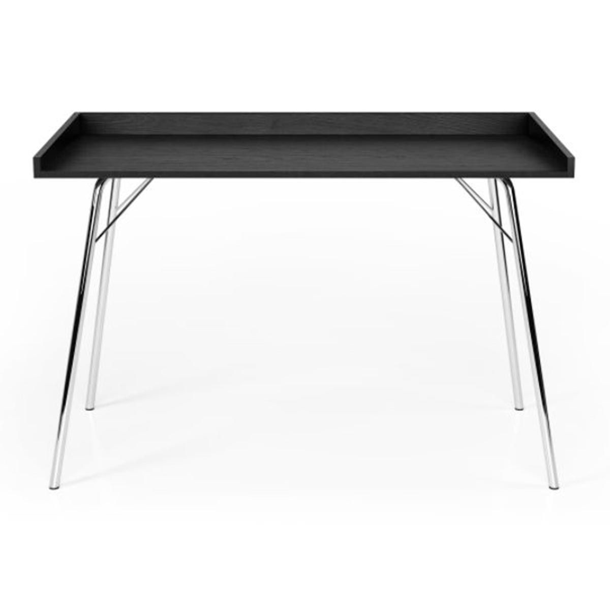 Bureau design en bois Rayburn 115cm noir et chrome pour ordinateur