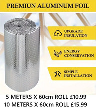 Reflective Radiator Foil Heat & Energy Saving Aluminium Foil Bubble Wrap 17