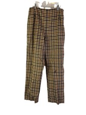 Vintage 70s Rockabilly Womens 16 Wool Plaid Pants High Rise Straight Grunge