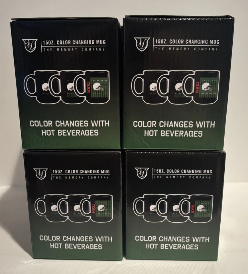 Georgia Bulldogs NCAA 15 oz Juego de 4 tazas cambiantes de color The Memory Company Nuevo Foto 4 de 4