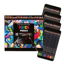 POSCA Colored Pencils, Soft Core, 48 Count, UltraSmooth, Rich Pigment, Vibra...