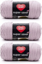 Red Heart Super Saver Pale Plum Yarn - 3 Pack of 7oz/198g - 3 Pack,