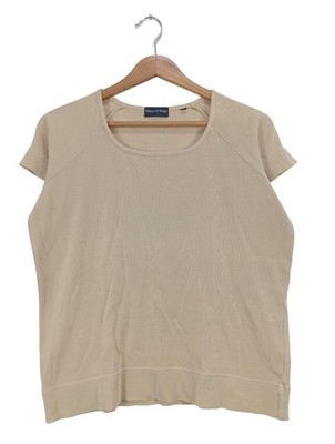 MARC O POLO Kurzarm-Bluse Damen Bluse Gr. DE 38 creme Casual-Look