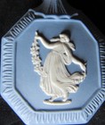 Vintage WEDGWOOD Blue Jasperware Perfume Scent Bottle with metal top & dipper — photo 8