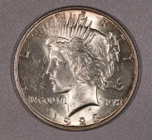 1923-P Peace SILVER One-Dollar Coin, Almost Uncirculated Condition