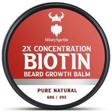 Beard Balm  2X Concentration Biotin Beard Balm for Men 2 oz - Natural Mens Bea...