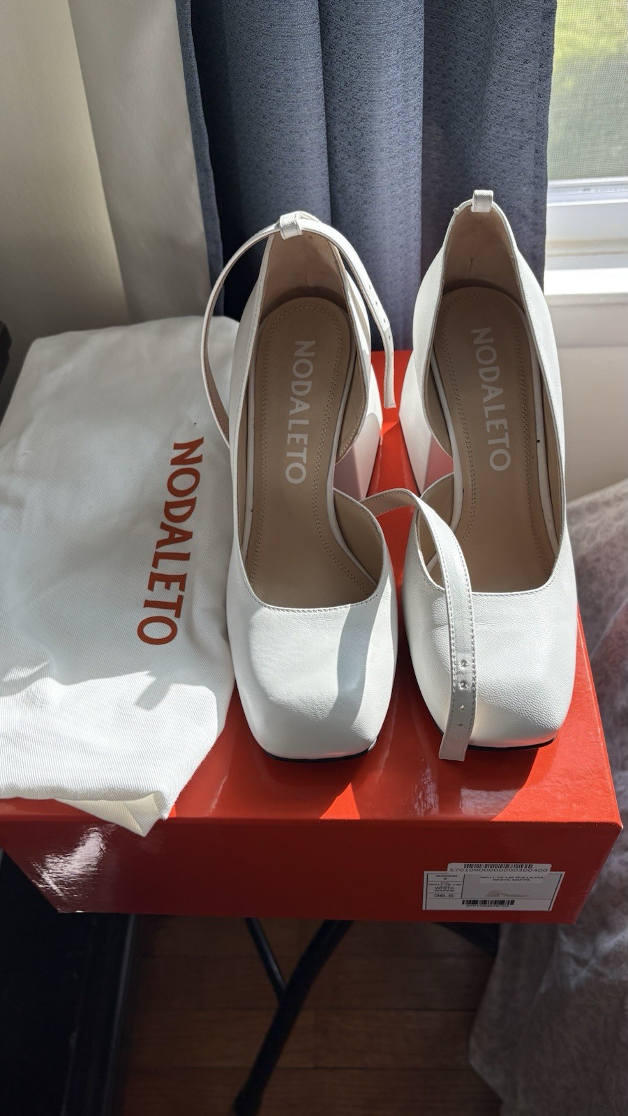 Nodaleto Bulla Babies White Patent Leather Mary Jane Pumps Size US 6 EU 36.5