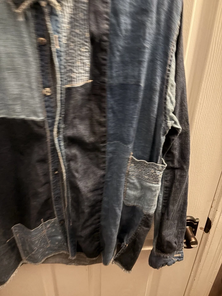 Camisa de retazos de lino Kapital para hombre talla L hecha en Japón Foto 3 de 4