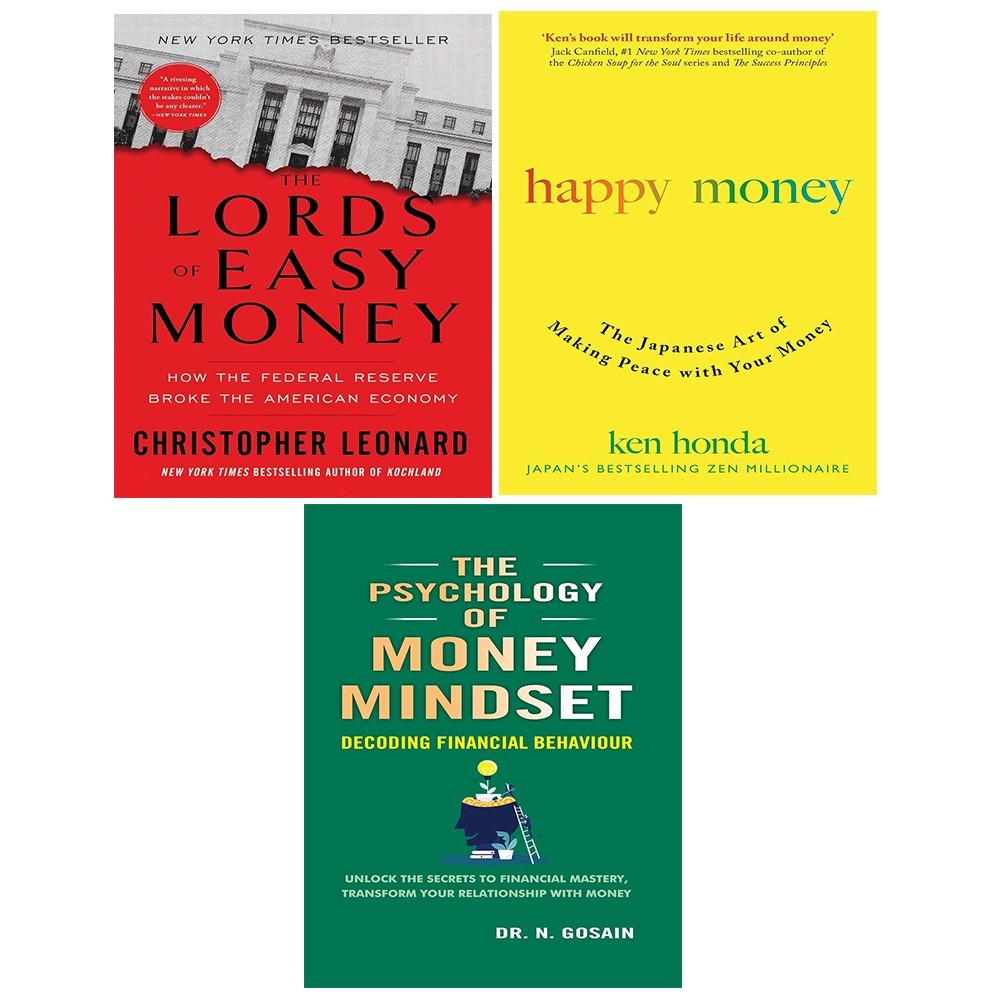 Lords of Easy Money, Psychology of Money Mindset, Happy Money 3 Books Set