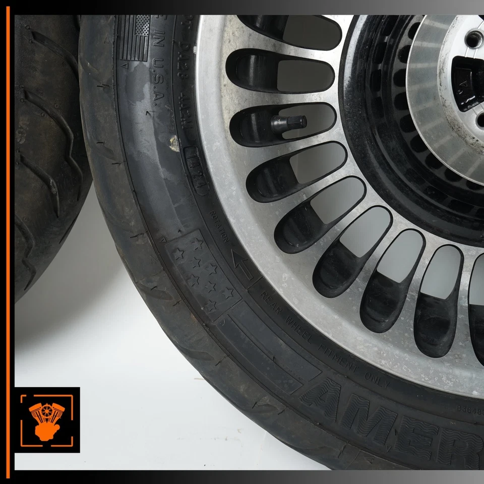 Harley Electra Glide Wheel Rim Tire Set 130/80B17, 180/65B16 DOT 1424 / 0224 OEM - Image 4 of 4